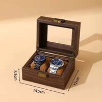 Boîte de montre en cuir en bois rétro en gros d'usine stockage de bijoux de vente chaude transfrontalière et vitrine pour montres bracelets