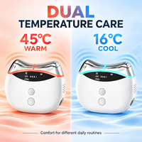 Alat Pijat Wajah Elektrik Gua Sha dengan Pemanasan 45 C dan Pendinginan 16 C, Perangkat Pengencang Wajah Mikroarus untuk Perawatan Kulit Harian