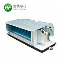 Unidad de Ventilador con Condensador Oculto Horizontal de 4 Tubos con Control Inteligente, 3 Filas de Refrigeración y 1 Fila de Calefacción, FCU BMS Modbus para Hoteles y Edificios de Oficinas