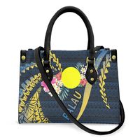 Drop Shipping Sacs à bandoulière pour femmes Polynesian Tribal Palau Islands Hibiscus Print Custom PU Leather Purse Ladies Handbags
