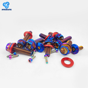 Gr5เผาสีน้ำเงิน BMX ฮาร์ดแวร์ดิบ x <span class=keywords><strong>125</strong></span> 6มมโลหะผสม M8 Mio M6ร็อคนัทสกรู M5สลักเกลียว R35สีแดงสลักเกลียวไทเทเนียม<span class=keywords><strong>น็อต</strong></span> M10 - Product Image 2