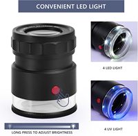 GAIN EXPRESS 10X Rechargeable Scale Loupe 4 White 4 UV LEDs K9 Optical Glass Lens for Jewelry Watch Repair