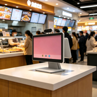 Caisse enregistreuse tactile 15,6 pouces avec caméra binoculaire NFC, Android Windows, pour les supermarchés, la vente au détail, la restauration rapide, l'utilisation au comptoir