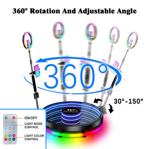 Free Custom Logo Selfie 360 Photo Booth Plataforma 360 Led Photo Booth 115 cm Anti Shaking <strong>Photobooth</strong> Machine With Flight Case - Product Image 3