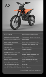 Motocicleta Todoterreno EU de 60V para Adultos, con Carga Rápida de 7 Horas - Product Image 6