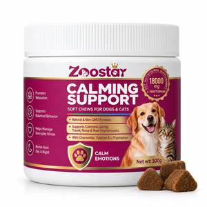Disponibili Subito: Morbidi Bocconcini Calmanti per Cani e Gatti, Sollievo dall'Ansia con L-Triptofano e L-Teanina, Integratore Calmante 300g - Product Image 1