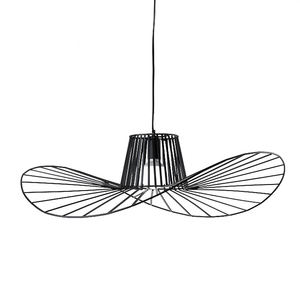 Lampe suspendue moderne nordique noire en fer, luminaire suspendu, abat-jour en forme de <span class=keywords><strong>chapeau</strong></span>, restaurant, balcon, lampes en fer, <span class=keywords><strong>chapeau</strong></span> de paille, <span class=keywords><strong>lustre</strong></span> de chambre à coucher - Product Image 1