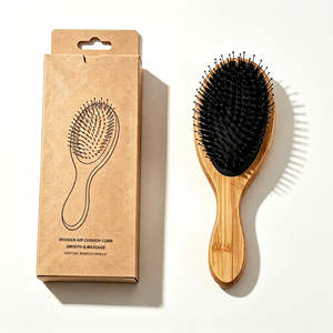 Natural Boar Nylon 2-in-1 Styling <b>Brush</b> <b>Scalp</b> Massage Oil Control Hair Comb for Professional Kit - Product Image 1
