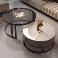 Table basse moderne de luxe léger, portable, avec cadre en bois, plateau en verre, rangement, montage facile, design carré pour salon