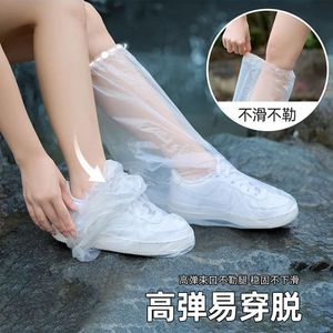 Couvre-chaussures de pluie jetables imperméables épaissis antidérapants pour adultes, couvre-bottes de pluie portables à tige haute pour les jours de pluie - Product Image 4