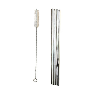 <b>Reusable</b> 304 Stainless Steel <b>Straws</b> With Long Cleaning Brush For Drinking Beverages And Everyday Use - Product Image 1