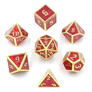 Phong Cách Mới Tùy Chỉnh Màu Đỏ Đa Diện Kim Loại <span class=keywords><strong>Dnd</strong></span> Xúc Xắc Thiết Lập D & D RPG Trò Chơi Sao Số Lượng Lớn Xúc Xắc Từ Kim Loại Cho Người Lớn & Trẻ Em - Product Image 5