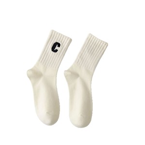 Women's Crew <b>Socks</b> Letter C Mid-Calf Breathable Polyester Autumn <b>Winter</b> Casual <b>Socks</b> For Youth - Product Image 5