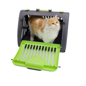 Amazon Hot Sale Pet Supplies Portable Folding Travel Pet Cage PC Plastic Durable Outdoor Breathable Folding Pet Cat Outdoor Cage