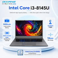 Ordinateur portable personnalisable 15,6 pouces FHD IPS Intel i3 8145U avec clavier numérique rétroéclairé, coque en plastique ABS ou en métal pour les acheteurs en gros