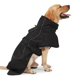 Dog Cotton Clothes Waterproof Warm Dog Jacket Winter Coat Pet Vest With Metal D Ring