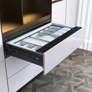 Caché ménage intégré maison bijoux tiroir en cuir coffre-fort armoire empreinte digitale bois mot de passe serrure tiroirs de rangement