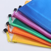 Bolsa de Archivo de PVC Impermeable Esmerilada al por Mayor, 30 Piezas, Bolsa de Malla con Cierre, Carpeta Transparente de Plástico para Documentos, Bolsa de Archivo con Cierre de Malla