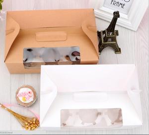 Manufacturer Customized Food Grade Paper CupCake Box With PET Clear Window Handle Take Out Delivery Box for Cookie <strong>Biscuit</strong> <strong>Gift</strong> - Product Image 2