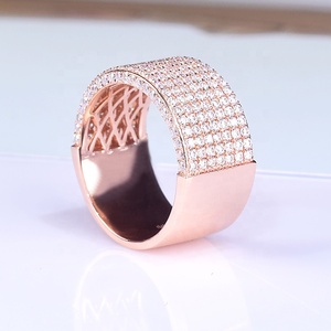 KIBO Hop Hop Custom Luxury Iced Out 모이 사 나이트 보석 대 한 망 18K <span class=keywords><strong>Real</strong></span> 큰 금 Band 링 대 한 망 - Product Image 4