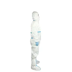 Disposable Protective Workwear Jumpsuit Pp Pe Sms Microporous Breathable Non Woven Coverall For Work