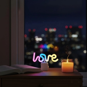 Tình yêu Led Neon ánh sáng ban đêm với 4 màu sắc thay đổi ABS Plug-in 3D hiện đại ngày Valentine Quà Tặng nhà phòng ngủ trang trí nội thất - Product Image 4