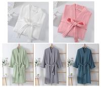 Peignoir de Luxe 100% Coton Mousseline pour Femme et Homme, Robe de Chambre 4 Couches en Gaze, Doux, Respirant, pour Spa, Vêtement de Nuit Bio, Vente en Gros