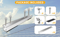 TRIPSOLAR 30cm Kit de fixation pour panneaux solaires sur rail anodisé, avec colliers de fixation intermédiaires et supports de montage pour toiture