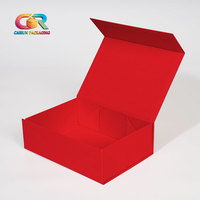 Boîtes d'emballage de bougies en carton rigide rouge écologiques de luxe avec fermeture magnétique et finition mate pour les cadeaux de Noël