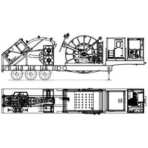 FRSTEC montado em caminhão 100 K CTU 2 "máquina de tubulação de bobina de tubulação para campo petrolífero usando caminhão de tubulação de bobina