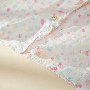 Set Pigiama da Donna 100% Cotone, Colletto Dolce con Stampa Floreale, Maniche Lunghe con Volant, Abbigliamento da Casa, Pigiami Primaverili e Autunnali - Product Image 4