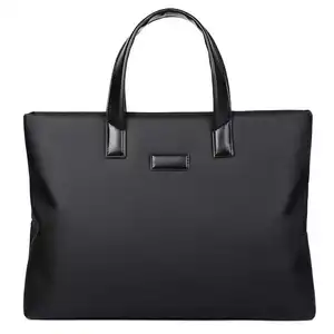 Male black tote waterproof nylon office A4 meeting document laptop pack bag business conference leisure men briefcase