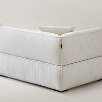 Canapé d'angle 3 places en tissu, design moderne français, pour salon, avec configuration en ligne droite, nouveau modèle