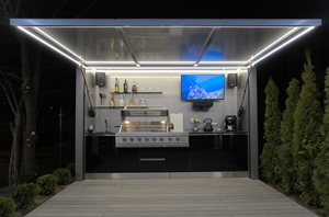 Cuisine extérieure de villa moderne personnalisable, construction en acier inoxydable, <span class=keywords><strong>porte</strong></span> en aluminium résistante aux intempéries, design modulaire - Product Image 4