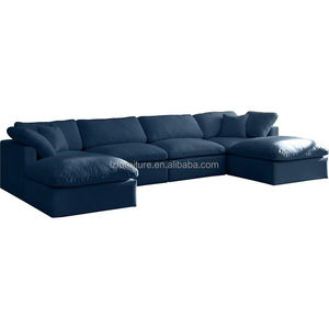 โซฟาผ้าสีขาวทันสมัย 3 ที่นั่ง โซฟาห้องนั่งเล่นแบบแยกส่วน โซฟาคลาวด์ - Product Image 4