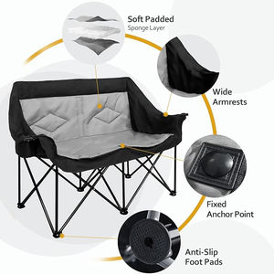 Chaises de camping, de jardin et de plage pliantes de luxe, portables, de haute qualité, pour deux personnes, pour le plein air - Product Image 2