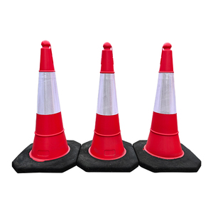 Conos de Tráfico Flexibles de PVC y PE Rojos y Negros de 750 mm, Alta Visibilidad, Reflectantes, para Seguridad Vial, Venta al por Mayor - Product Image 6