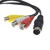 Lotus 3RCA sarı kırmızı beyaz adaptör s-video devrim S terminali 4-Pin AV erkek kadın ses Video dönüşüm hattı 1080p PVC
