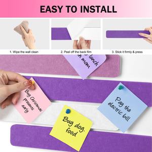 Tableau d'affichage en feutre auto-adhésif léger avec 50 punaises et 20 punaises, 8 pièces - Product Image 3