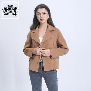 Giacca in cashmere con collo in <span class=keywords><strong>pelliccia</strong></span> di volpe da donna casual <span class=keywords><strong>corta</strong></span> in lana invernale da donna con <span class=keywords><strong>pelliccia</strong></span> - Product Image 5