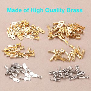 Terminales de crimpado de desconexión rápida para ingeniería química, 150 unidades, bloques de terminales macho y hembra de latón con inserciones de clips de resorte - Product Image 5