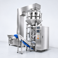 Machine d'emballage multi-têtes pour sachets de snacks 50g 80g, remplissage à l'azote, pour chocolats, craquelins, biscuits, pâtisseries