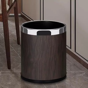 <b>Double</b> Layer Metal Trash Can Cylindrical Large Capacity Indoor Use For Living Room Bedroom Kitchen Hotel - Product Image 4