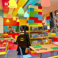 Ensemble table et chaises Montessori en MDF et métal avec éclairage LED pour centre commercial et café