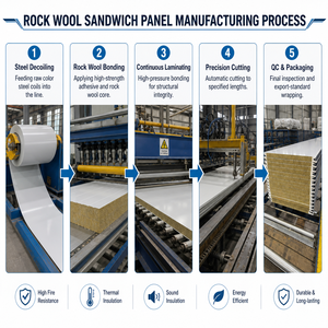 Panneau sandwich préfabriqué <span class=keywords><strong>en</strong></span> <span class=keywords><strong>laine</strong></span> <span class=keywords><strong>de</strong></span> roche et <span class=keywords><strong>laine</strong></span> <span class=keywords><strong>de</strong></span> <span class=keywords><strong>verre</strong></span> pour l'isolation thermique et la protection contre le feu - Product Image 6
