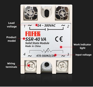 อุปกรณ์อิเล็กทรอนิกส์อัจฉริยะ <span class=keywords><strong>SSR</strong></span> <span class=keywords><strong>SSR</strong></span>-10VA10A 25VA 40VA60VA 80VA 100VA โซลิดสเตตรีเลย์ควบคุมแรงดันไฟฟ้า - Product Image 6