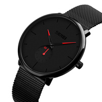 Skmei — montre en acier inoxydable pour hommes, bracelet minimaliste, étanche jusqu'à 3atm, à quartz, movt, japon, collection 9185