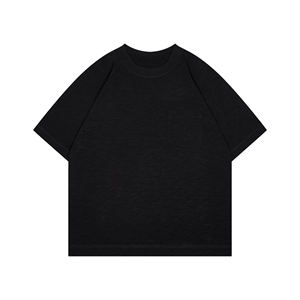 Camiseta para hombre para todas las estaciones 310gsm Slub Cotton, transpirable de gran tamaño Color sólido - Product Image 1