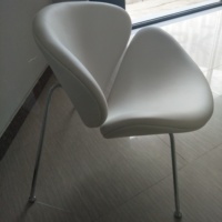 Chaise basse grande taille en cuir PU Orange Slice Chaise longue de loisirs Chaise de salon