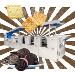 Mesin makanan ringan biskuit pemasok mesin pemotong adonan lini produksi teh susu biskuit